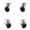 Service Caster 5 Inch Kingpinless Rubber on Steel Wheel Swivel Caster Set with 2 Brakes SCC SCC-KP30S520-RSR-2-SLB-2 - alternate 1